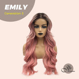 JBEXTENSION GENERATION FIVE 26 Inches Curly Ombre Pink Women Wig Without Bangs EMILY G5
