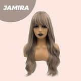 JBEXTENSION 24 Inches Grey Body Wave Wig With Bangs JAMIRA