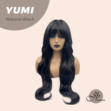 JBEXTENSION 30 Inches Long Natural Black Wig With Bangs YUMI NATURAL BLACK