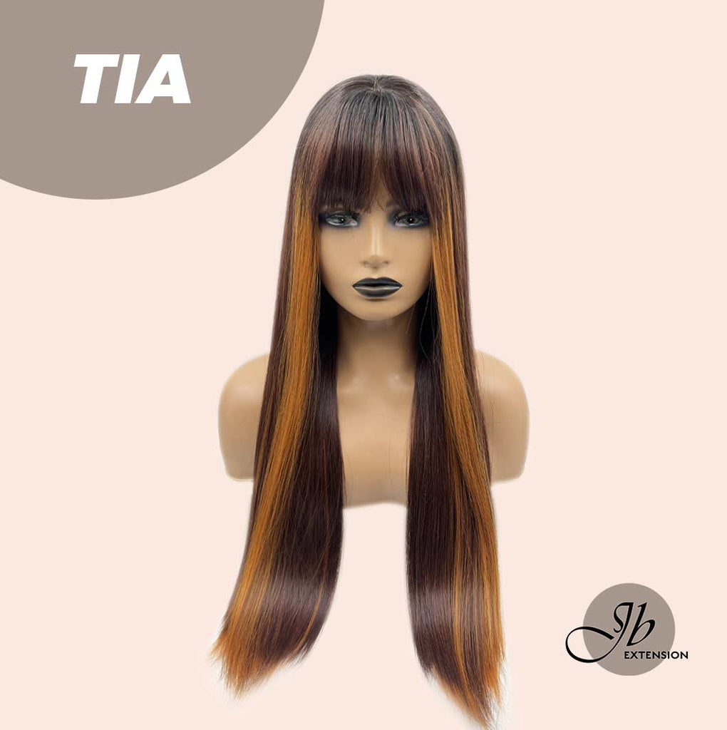 JBEXTENSION 26 INCHES RED BROWN WITH COPPER HIGHLIGHT STRAIGHT WIG WIT