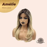 [PRE-ORDER] JBEXTENSION AMéLIE Partial Monofilament Wig 20 Inches Dirty Blonde With Dark Root Curly Mono Lace Wig