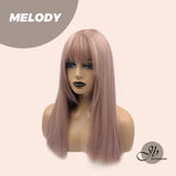 JBEXTENSION 20 Inches Straight Pink Wig With Bangs MELODY