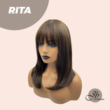 JBEXTENSION 16 Inches Short Brown Straight Wig for Women RITA