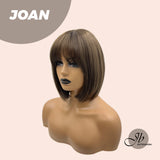 JBEXTENSION 10 Inches Bob Cut Nature Brown Wig With Bangs JOAN
