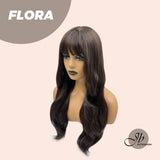 JBEXTENSION 22 Inches Mix Brown Curly Wig for Women FLORA