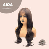 JBEXTENSION 26 Inches Dark Brown Curly Pre-Cut Frontlace Wig AIDA