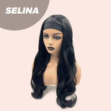 JBEXTENSION 26 Inches Black Curly Headband Wig SELINA