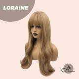 JBEXTENSION 24 Inches Blonde Curly Wig With Bangs LORAINE