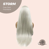JBEXTENSION 30 Inches White Extra Long Straight Lace Front Wig.Pre Plucked 6*14 HD Transparent Lace Frontal Wig STORM