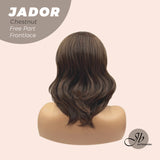JBEXTENSION 10 Inches Chestnut Brown Curly Lace Front Wig.Pre Plucked 6*14 HD Transparent Lace Frontal Handmade Futura Fiber Swiss Lace Synthetic Fiber Wig JADOR CHESTNUT