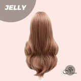 JBEXTENSION 24 Inches Rose Pink Curly Wig With Bangs JELLY