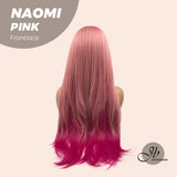 28 Inches Mix Pink Fushia Color Fashion Frontlace Wig NAOMI PINK