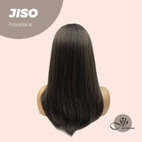 JBEXTENSION 20 Inches Nature Brown Pre-Cut Frontlace Wig With Bangs JISO