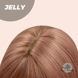JBEXTENSION 24 Inches Rose Pink Curly Wig With Bangs JELLY