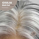 JBEXTENSION 14 Inches Bob Cut Mix Silver Frontlace Wig GIULIA BOB SILVER (FREE PARTING)