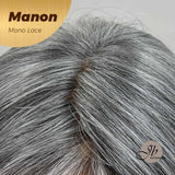 [PRE-ORDER] JBEXTENSION MANON Partial Monofilament Wig 16 Inches Grey Color Curly Mono Lace Wig