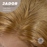 JBEXTENSION 10 Inches Golden Brown Curly Lace Front Wig.Pre Plucked 6*14 HD Transparent Lace Frontal Handmade Futura Fiber Swiss Lace Synthetic Fiber Wig JADOR GOLDEN BROWN