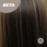 JBEXTENSION 16 Inches Nature Brown With Blonde Highlight Straight Wig With Bangs BETA