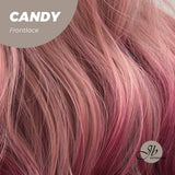 JBEXTENSION 25 Inches Body Wave Mix Pink Fushia Color Fashion Side Part Pre-Cut Frontlace Wig CANDY