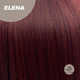 JBEXTENSION 22 Inches Straight Red Princess-Cut Wig With Bangs ELENA