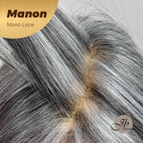[PRE-ORDER] JBEXTENSION MANON Partial Monofilament Wig 16 Inches Grey Color Curly Mono Lace Wig