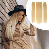 JBEXTENSION 3 PCS Hair Extension Clip Hair Extensions for Women Long Soft straight Clip  Extensions Synthetic Double Weft Hair Full Head 24 Inch