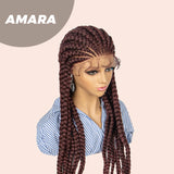 JBEXTENSION 36" Full Lace Front Braided Wigs for Women Box Braids Wig with Baby Hair Synthetic Lace Frontal AMARA