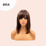 JBEXTENSION 12 Inches Dark Brown Bob Cut Real Human Hair Wig BEA