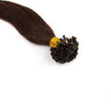 U Tip Hair Extensions Human Hair Color 2 D.Brown Fusion Nail Tip  1 Gram Per Strand 20 Strand