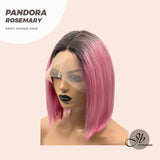 JBEXTENSION 12 Inches Bob Cut Frontlace Real Huaman Hair Crazy Color Wig PANDORA-ROSEMARY