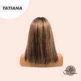 JBEXTENSION 12 Inches Remy Human Hair Mix Blonde With Highlight Wig TATIANA