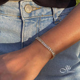 JBSELECTION stainless steel 14K Gold Plated 5mm Cubic Zirconia Classic Tennis Bracelet | Gold Bracelets for Women